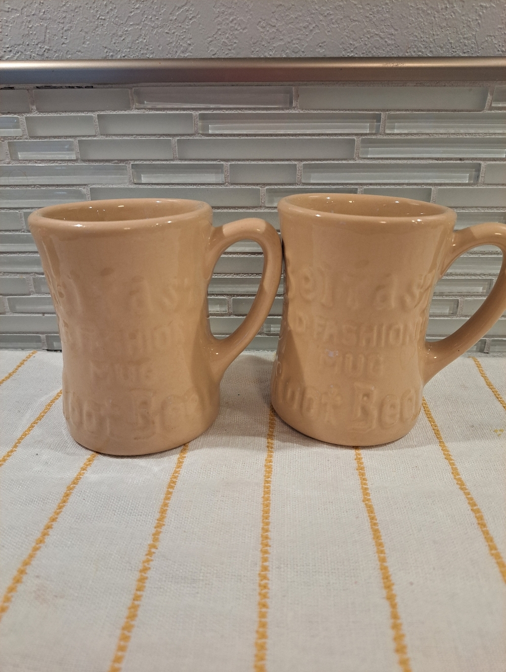 2 Vtg Belfast Old Fashioned Root Beer  Set of 2 Mugs Cups Tepco China USA
